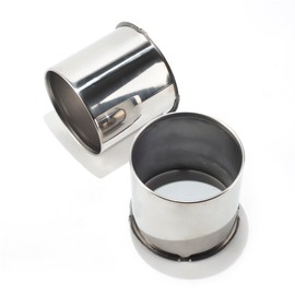 DewFlew 2Pcs 5.15" Push Through Wheel Center Caps Stainless Trailer Open Ended Hub Cap for Truck SUV RV Wheel Rim (Fit 5.15" Bore 4.69" H Chrome)