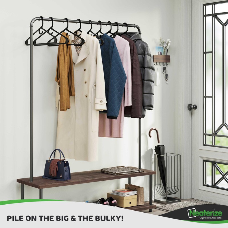 Ultra Heavy Duty Plastic Clothes Hangers - Black - Durable