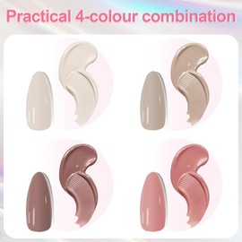 Gradient Painting Gel, 4 Colors Ombre Gel Nail Polish with Nail Sponges & 4 Claws Metal Grabber Sponging for Ombre Nails French Manicure Blush Nail Art Long-lasting Soak Off UV DIY Nail Art-A