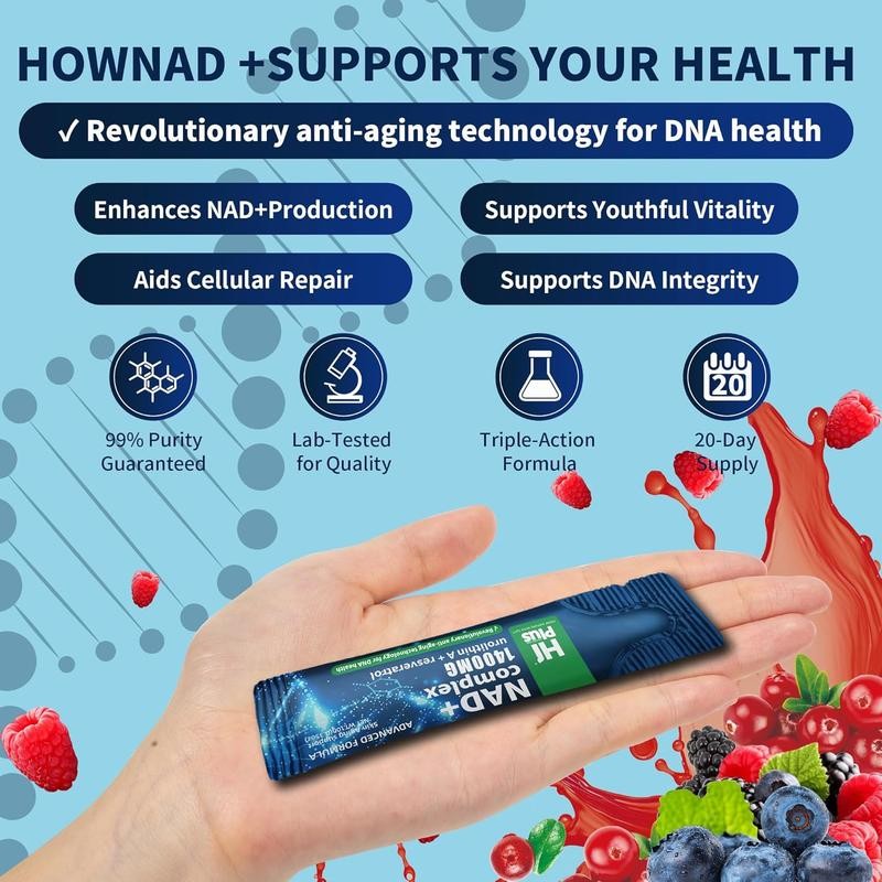 HiPlus NAD+ Cell Regenerator Berry Drink | 1400mg Extra Strength
