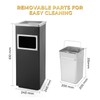 POWLAB Trash Can Outdoor Waste Container Square Stainless Steel Trash