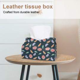 2 Pack Tissue Box Cover Holder, Colorful Kites Rectangle Leather Tissue Case, Decorative Organizer for Tabletop, Bathroom, Car, Office