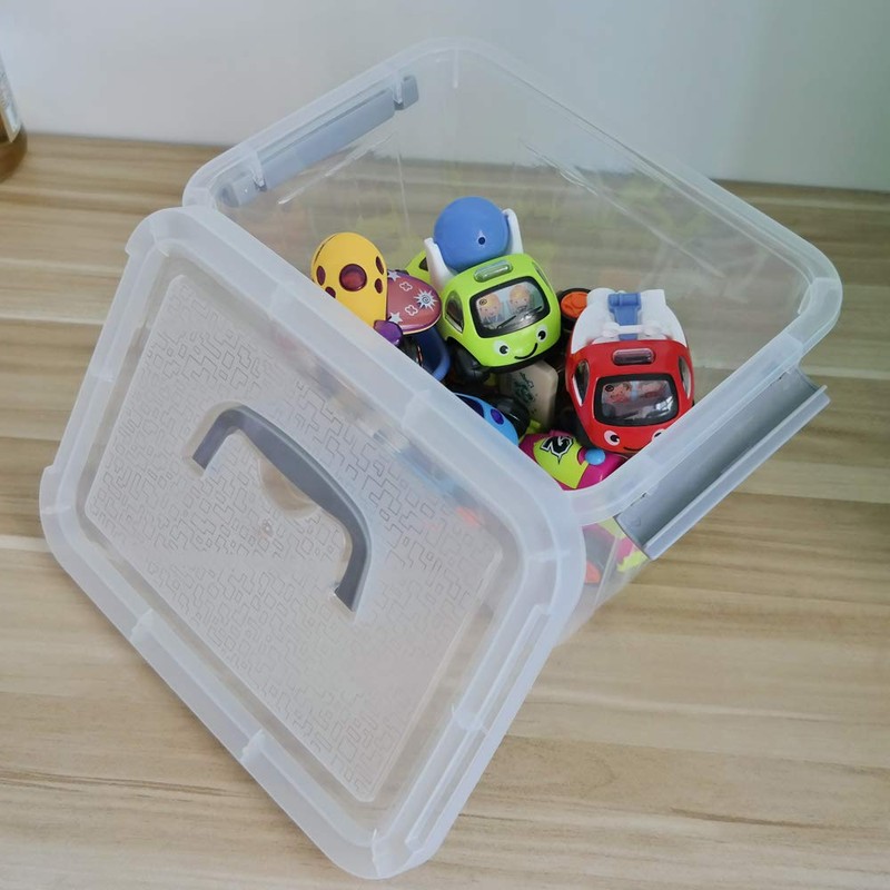 Lesbin Plastic Storage Box, 6-Pack 6 Quart Storage Bins with