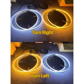 Sando Tech 15.5'' Double Row Amber White Led Wheel Lights w/Amber Turn Signals Rim Lights 576Leds Brightest White Wheel Lights RF Remote/Switch Ctrl for Truck Tire Light