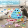 UPSKY 24 PCS Cat Toys, 3-Level Turntable Kitten Toys Set,