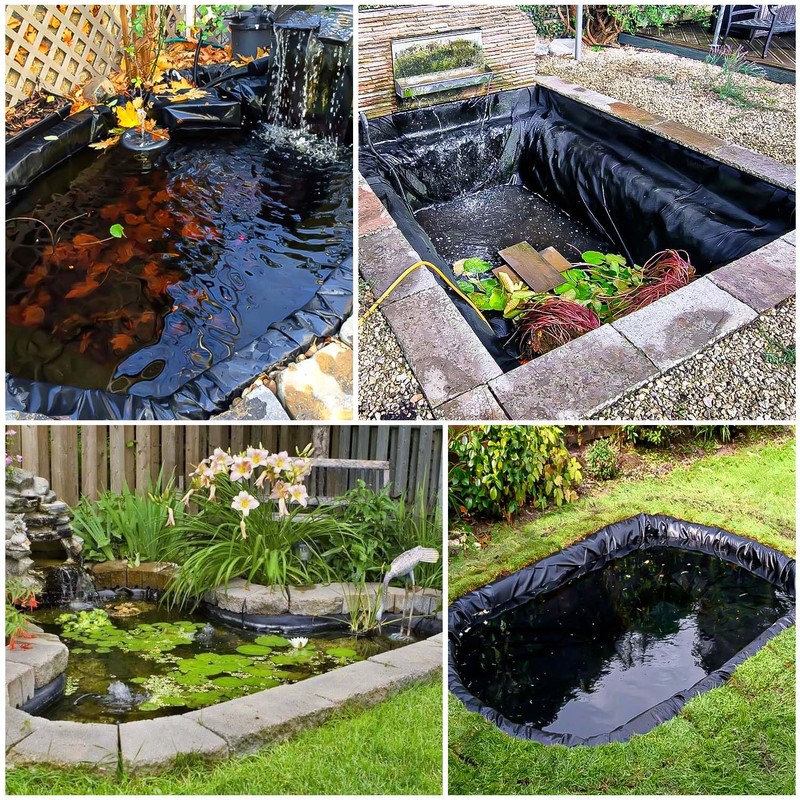 ALDMIO 15x20 ft Pond Liner, HDPE Thickness Fish Pond Liners