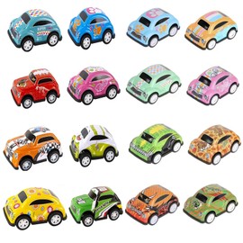 YEWCEP Pack of 16 Wind-Up Cars, Toy Cars from 2 Years, Cars, Small Cars, Aautos from 2 Years, Toy Cars, Pull Back Racing Vehicles for 2 3 5 Years Old Boys Party Bags Fillers