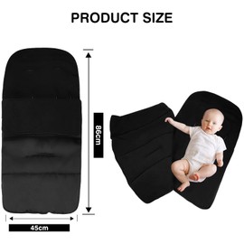 Luchild Foot Muff for Pushchair, Buggy, Foot Muff Winter Baby Buggy, Soft and Waterproof, Universal Pushchair, Baby Footmuff with Zip, Suitable for All Prams, 0-3 Years Old (Black), black, Basic