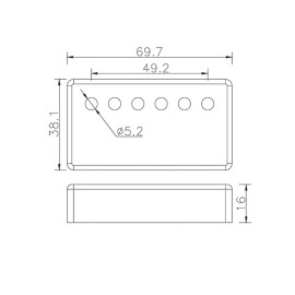 Guitar Tools International Humbucker Cover - 49.2mm Brass Gold Plated - GP-HBGP