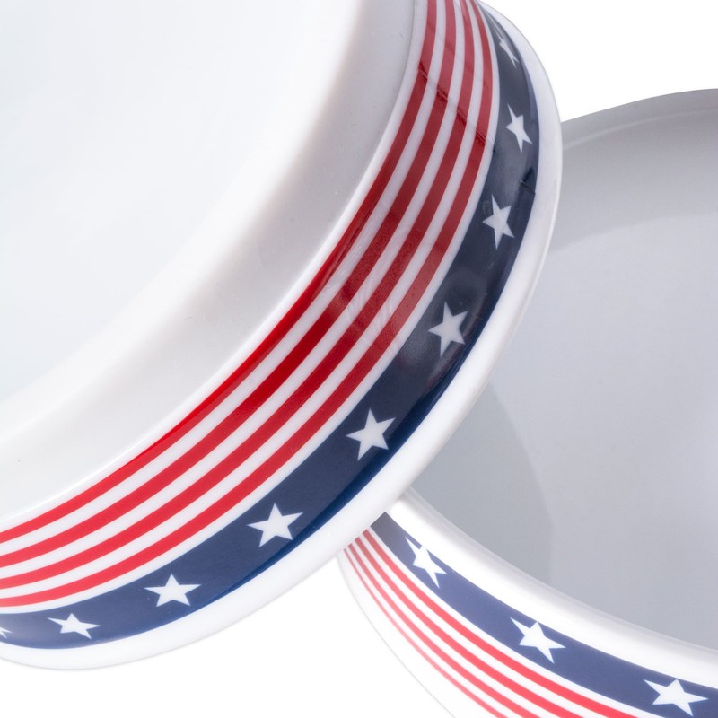 Bone Dry Stars & Stripes Patriotic Flag Ceramic Pet Bowl