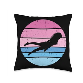 Simming Goggles For Women Swimming Suits for Girls Pool Sunset Lover Swim Coach Swimmer Girls Throw Pillow, 16x16, Multicolor