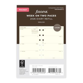 Filofax 26-68224 Week on 2 Pages Cotton Cream English Diary 2026