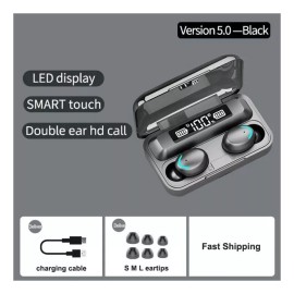 poko Audífonos Inalámbricos F9 Bluetooth Deportivos Color Negro