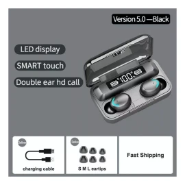 poko Audífonos Inalámbricos F9 Bluetooth Deportivos Color Negro