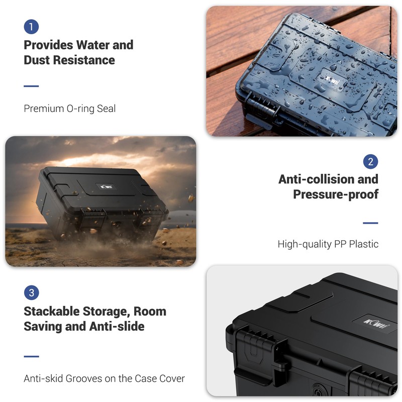 KIWIFOTOS 15 Slots D Battery Organizer Storage Case IP67 Waterproof