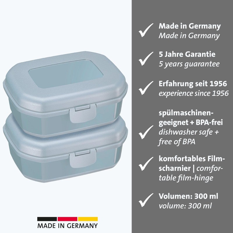 Westmark 235222EB Lunch Boxes/Snack Boxes 935 ml with Click Closure