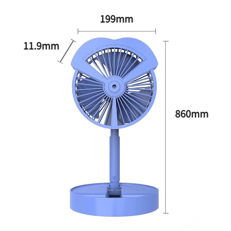 Mini Electric Fan 3 Wind Speeds Cooling Fan Brushless Motor