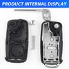 3 Button Key Shell with Key Rings Compatible with VW