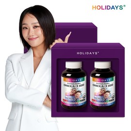 Holidays 홀리데이즈 오메가3 1100 180캡슐 2병 선물세트 (12개월분) Holidays Omega-3 1100 180 Capsules 2 Bottles Gift Set (12-Month Supply)