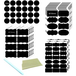 Chalk Board Labels Stickers, 207 Pcs Chalkboard Labels can Reused and Excellent Waterproof Effect, Equipped With Rag and White Writing Pen, Suitable for Kitchens, Offices, Etc. Where Labels