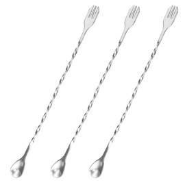 TAOTOO Bar Spoons, 3 Stainless Steel, Stirrrer, 10.2 inches (26 cm), 3 Spinning Spoons, Stylish, Cocktail, Yogurt Making, Durable, Commercial Use, Home Use