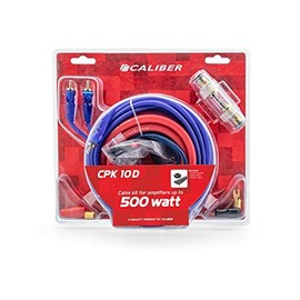 Caliber Car Amplifier Audio Cable - Set of 4 Cables - 3 M13 Cable Eyes - 5 Meters - Car Accessories - CPK10D - Up to 500 Watt - Complete Set - Red - 5000 x 10 x 10mm