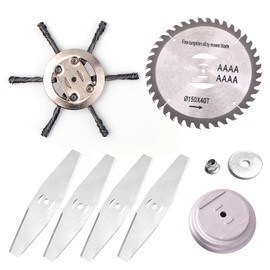 jwflck 6" Grass Cutter Replacement Blades Steel Wire Grass Trimmer Head Electric Weed Replacement Blade Head(6PCS + Grass Trimmer Base)