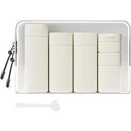 Travel Bottles for Toiletries, 5 Pack Travel Size Containers, TSA Approved Leak Proof Refillable Portable Toiletry Bottles Set with Clear Toiletry Bag for Shampoo Conditioner, Lotion (White)