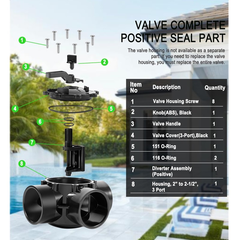 2 Inch 3 Way Positive Non-Lube Diverter Valve Replacement for