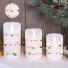 Holiday Flameless LED Candle Christmas Candles with Red Green Beads