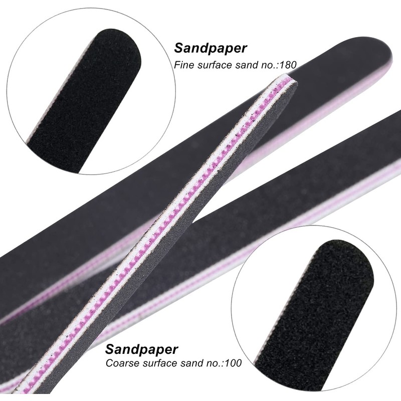YIAGUN Nail Files Set,12PCS Professional Nail Files Double Sided Emery