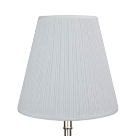 FenchelShades.com Set of 2 Lampshades 9" Top Diameter x 16" Bottom Diameter x 15" Slant Height with Washer (Spider) Attachment for Lamps with a Harp (Pleated Mushroom White)