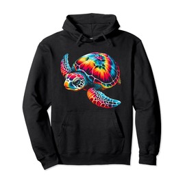 Sea Turtle Beach Lover Ocean Animal Colorful Graphic Pullover Hoodie