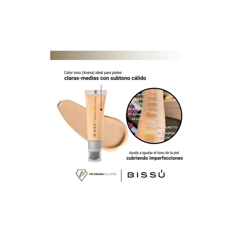 Base de maquillaje Bissú Maquillaje Líquido Tono Avena