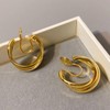 DIAMANTIO 18K Gold Plated Clip-On Hoop Earrings for Women –