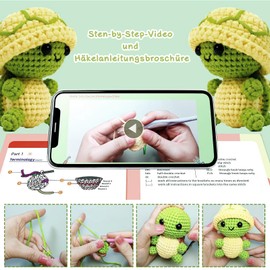 LYKTRIX Crochet Set Animals, Crochet Set for Beginners, Animal Crochet Set with Instructions, Suitable for Adults and Children Learning to Crochet, Turtle