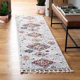 Safavieh Morocco Collection MRC954A Moroccan Boho Tribal Runner, 2'2" x 8' , Ivory / Multi