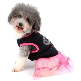 Ranphy Rhinestone Princess Dog Dress Lace Tutu Vest Skirt for Small Dogs Cat Girls Clothing
