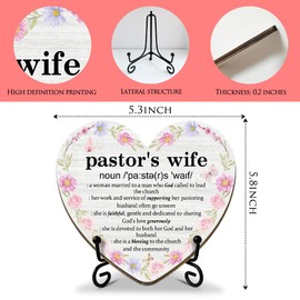 Pastor's Wife Gifts Pastor's Wife Appreciation Gifts for Women, Pastor's Wife Definition Wood Signs Plaque Heart Keepsake, Christian Gifts Religion Wood Signs Plaque Keepsake Home Desk Decor -FS403
