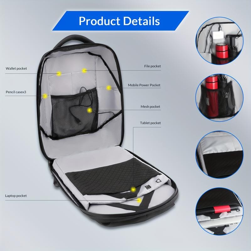 Crelander LED Laptop Backpack, Programmable Travel Backpack For Men And