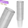 STACKABLES Crystal Clear Hard Plastic Cups with Elegant Silver Rim