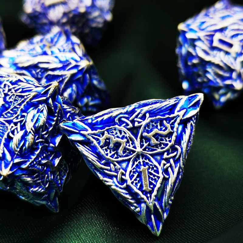 MJDICEOK DND Metal Dice Vine Leaf Set - 7 Role