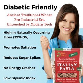 Papa Vince Italian Pasta - Imported Whole Wheat Heirloom Grain from Italy: Non-Enriched, Bronze Die-Cut, High Fiber, Slow Carb, Slow-Dried, Artisan Busiate Pasta, Made in Italy