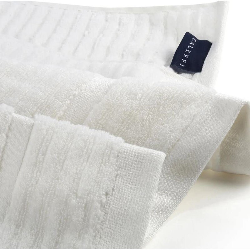 Caleffi Cream Striped Cotton Guest Towel - 73856