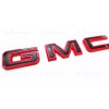 Auto Front & Rear GMC Gloss Red Black OVERLAY Emblem
