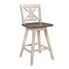 Homelegance Amsonia Counter Height Swivel Barstool (Set of 2), White