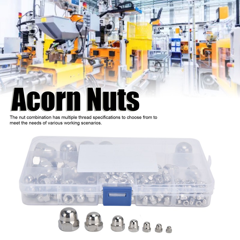 170Pcs Acorn Nuts Dome Head 304 Stainless Steel Caps Nut