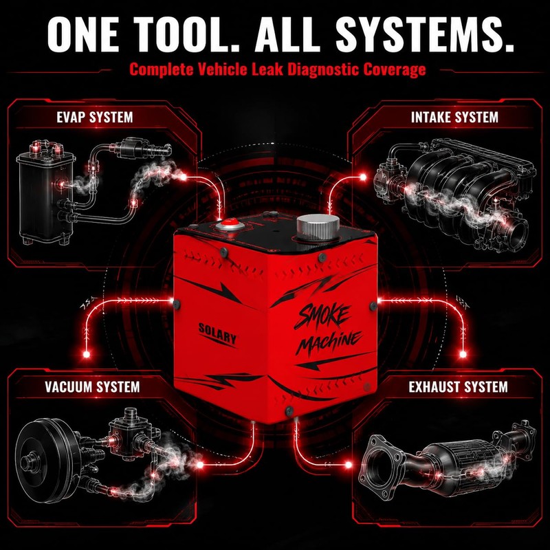 Solary EVAP Smoke Machine Automotive - 10s Precise Leak Detection