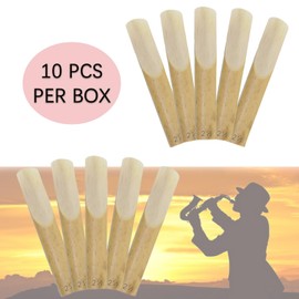 CashBeat Bb Clarinet Reeds, 10-Pack, Strength 2.5, with Protective Plastic Case - Precise Cut for Easy Play, Ideal for Beginners and Professional Players