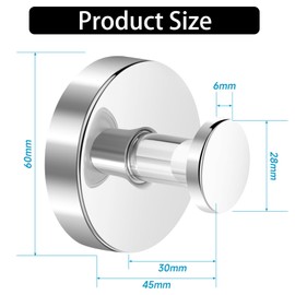 ELIUNG Shower Suction Hooks, 2 Pack Removable Bathroom Suction Hooks, Stainless Steel Suction Hooks for Hanging, No Drill Towel Hooks, Suction Hooks for Shower Mirror, Wall, Glass (Chrome)
